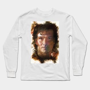 Patrick Swayze - Custom Digital Artwork Long Sleeve T-Shirt